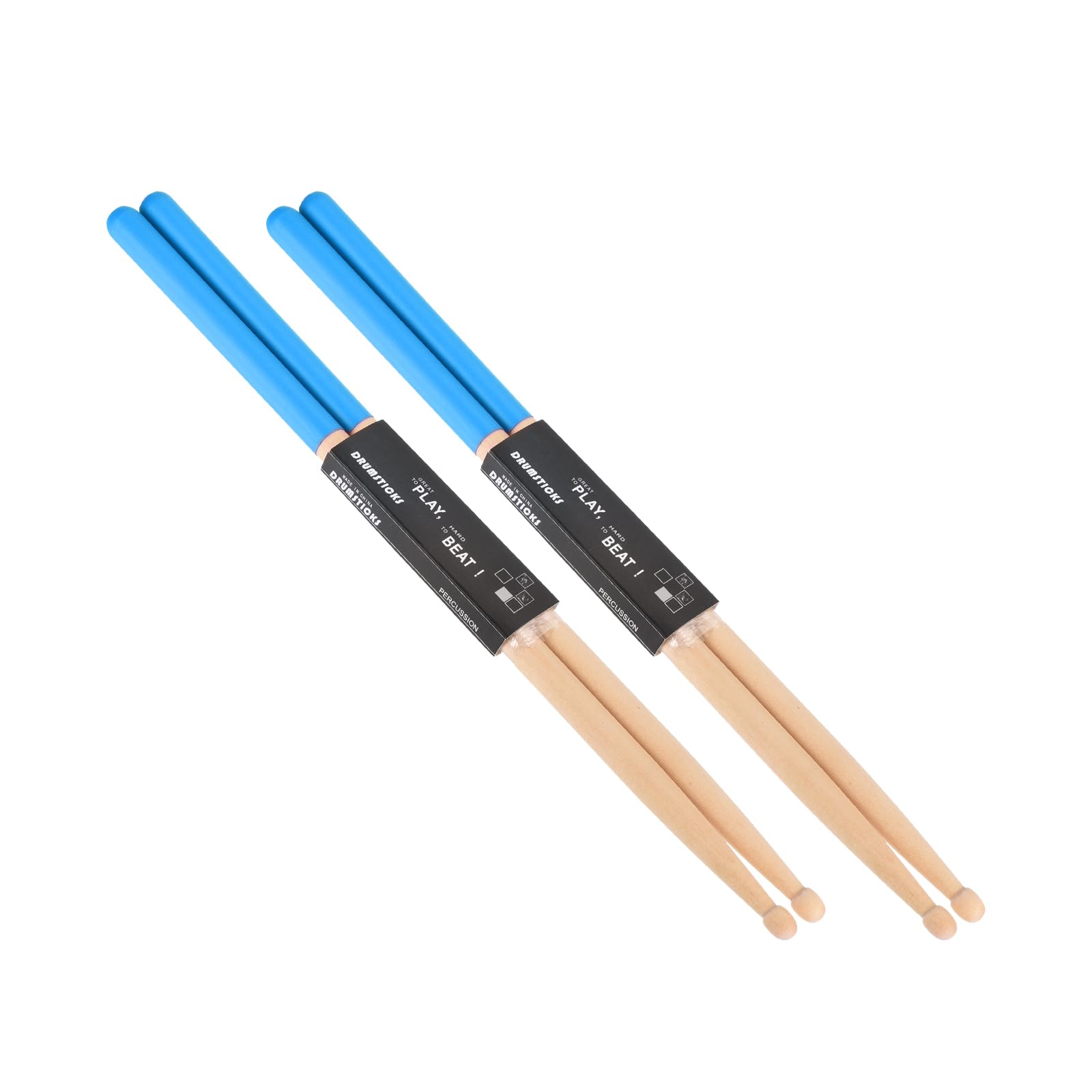 PATIKIL Maple Wood Drumstick 7A Anti Slip Handle Grips Drum Stick Blue for Drumming Musical Instrument Percussion, 2 Pair