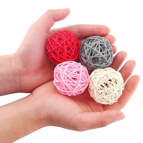 DomeStar Rattan Ball, 24PCS 2 Inch Wicker Ball Decorative Ball Orbs Vase Bowl Fillers