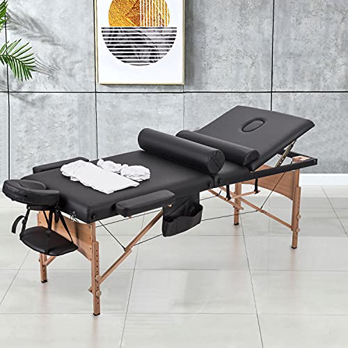 Massage Table Portable Massage Table Spa Bed 84 Inch 3 Fold Lash Bed