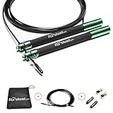 Jump Rope for Mastering Double Unders. Comes with a Carrying Bag, Rapid Results Manual Ebook + A FREE Extra Cable - LIMITED TIME OFFER