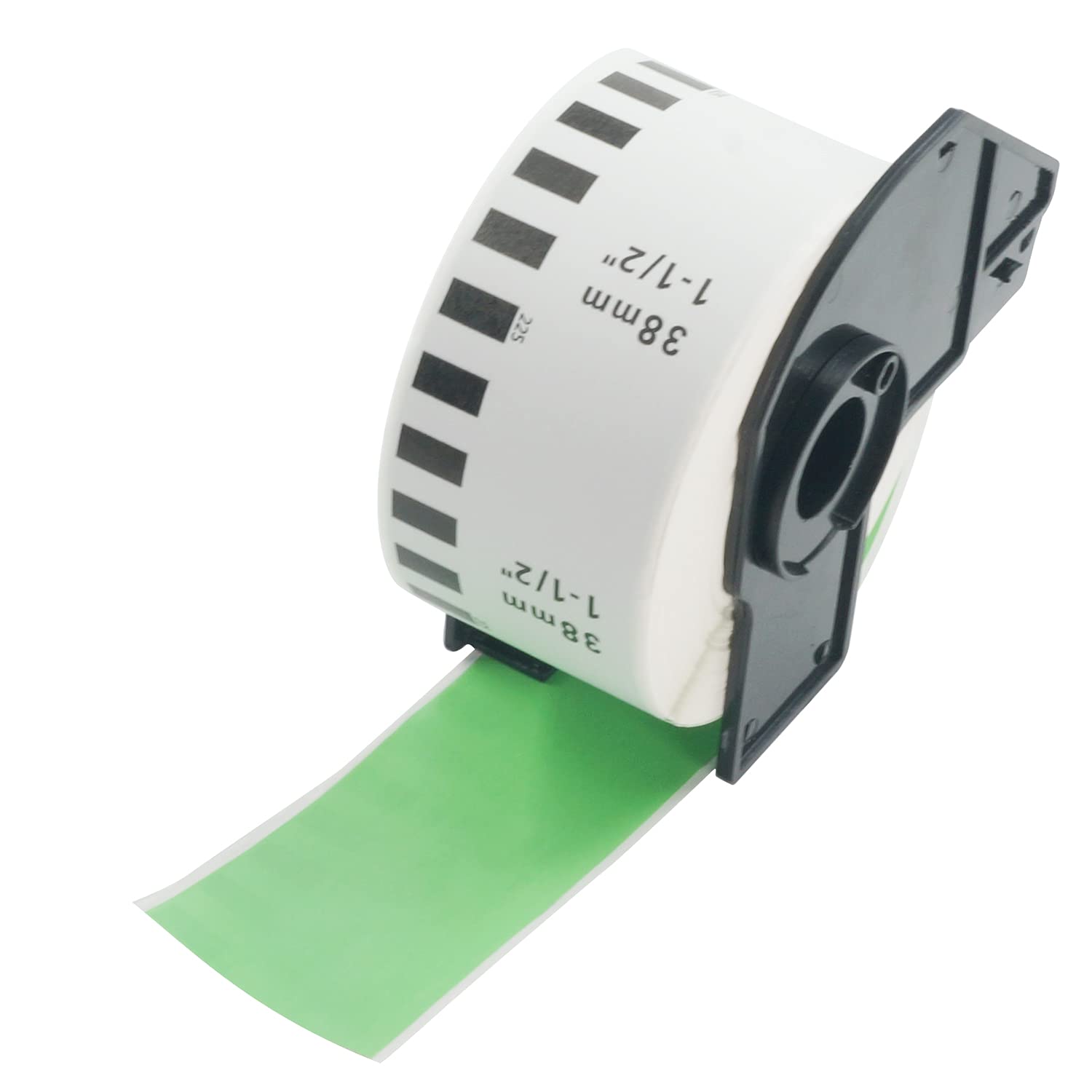 BETCKEY - 1 Green Labels Replacement for Brother DK-22225, 38mm x 30.48m Continuous Paper Labels Compatible with Brother QL Label Printers