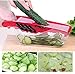 SuperB2C 5 in 1 Mandoline Slicer,Julienne Vegetable Slicer,Food Container Cutter for Cucumber, Onion, Cheese with 5 Stainless Steel Blades (Red)