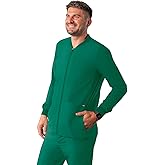Adar Addition Scrubs for Men - Zippered Bomber Scrub Jacket