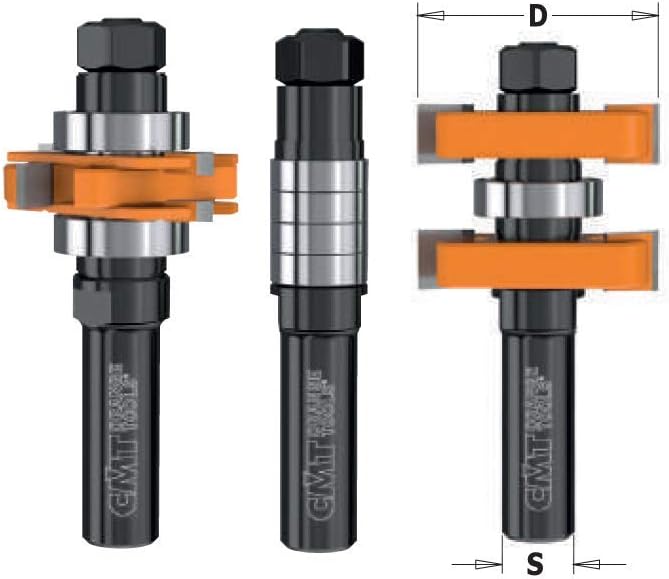 CMT 800.625.11 Adjustable Tongue & Groove Bit Set for Mission Style Cabinet Doors 1/2-Inch, Orange - Image 3