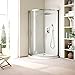 Votamuta Bathroom Single Handle Shower Faucet Trim Valve Body Hand Shower Complete Kit Modern Square, Polished Chrome
