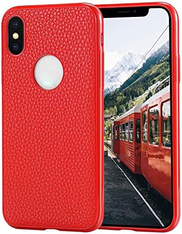ZXK CO iPhone X Case,Premium Textured Leather Back Cover