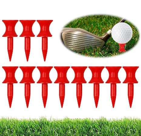 Adhere 120pcs Golf Tees plastic1-1/4 inch Red Castle Golf Tees, Durable 32mm Small Castle Tees ((32mm・Red・120pcs)