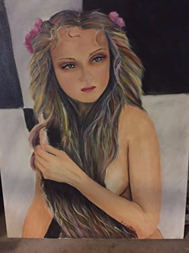 24" x 30" Original Oil Painting Mermaid Portrait by Sandy Clifton expression