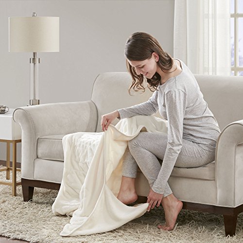 image for Beautyrest Heated Electric Throw with Foot Pocket - Solid Microlight P