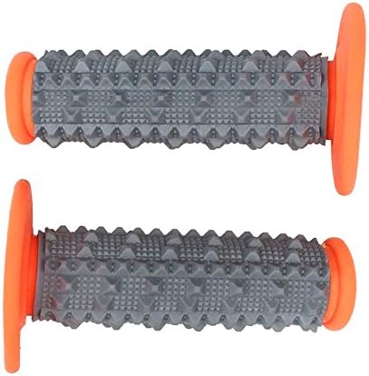 SportBike Soft MX Pillow Top Grip Throttle Handle Fit Dirt Pit Bike Motorcross 7/8" Handlebar Rubber GEL Hand Grips (Orange)