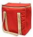 Earthwise Insulated Grocery Bags Reusable Heavy Duty Nylon Thermal Cooler Tote Leakproof with Zipper Closure Keeps Food Hot or Cold Great for Food Delivery Ubereats, Doordash, Grubhub (Red)