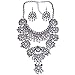 Zhenhui Boho Necklace Earring Set - Silver Long Bohemia Statement Tribal Turkish Women Jewelry Set,Best Gift for Mother's Day(Silver Necklace with Earrings Set)