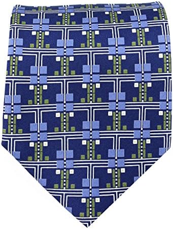Frank Lloyd Wright Coonley Playhouse Tulip Frieze Silk Tie Blue