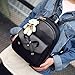 VESNIBA Women Girl Four Sets Backpack Handbag Shoulder Bags Four Pieces Tote Bag Crossbody (Black)