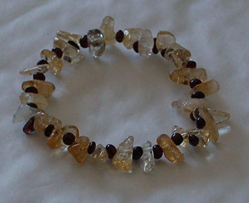 GARNET AND CITRINE CHIP BEAD HEALING CRYSTAL BRACELET