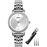 SKMEI Watch for Women Fashion Stainless Dress Snake Business Luxury Analog Waterproof Simple Ladies Female Wife Gifts Gold Wrist Watches