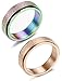 FIBO STEEL 2 Pcs 6MM Stainless Steel Spinner Wedding Rings for Women Men Engagement Promise Ring,Size 7