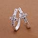 Fashion Women 925 Silver Stud Earings U With Zircon Cross