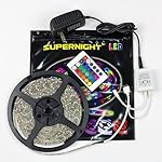 SUPERNIGHT 5M/16.4 Ft SMD 3528 RGB 300 LED Color Changing Kit with Flexible Strip Light+24 Key IR Remote Control+ Power Supply
