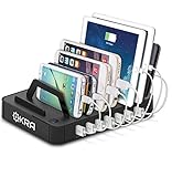 Okra 7-Port Hub USB Desktop Universal Charging Station Multi Device Dock for iPhone, iPad, Samsung Galaxy, LG, Tablet PC and all Smartphones and Tablets (Black)