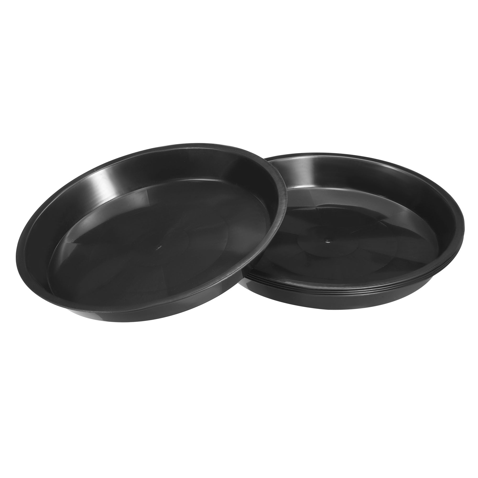 M METERXITY 6 Pack Planter Saucers - Plastic Plant Tray Flowerpot Drip Trays Round Apply to Outdoor/Garden (8.7 Inch/ 22cm, Black)