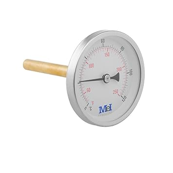 Mei 6204222200 – Thermometer für Heizung, Messing, 80 mm)