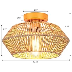 VILUXY Woven Rattan Light Fixtures Ceiling