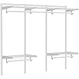 LOVMOR Closet System Shelves 6-10FT, Adjustable Metal Wire Shelving, Wall-mounted Closets Kit with Expandable Hanging Rod, DIY Organization Rack for Walk-in/Built-in Wardrobe of Bedroom, Laundry