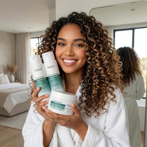 Asbel Kit Cachos Asbel Professional Shampoo, Condicionador e Máscara 300ml