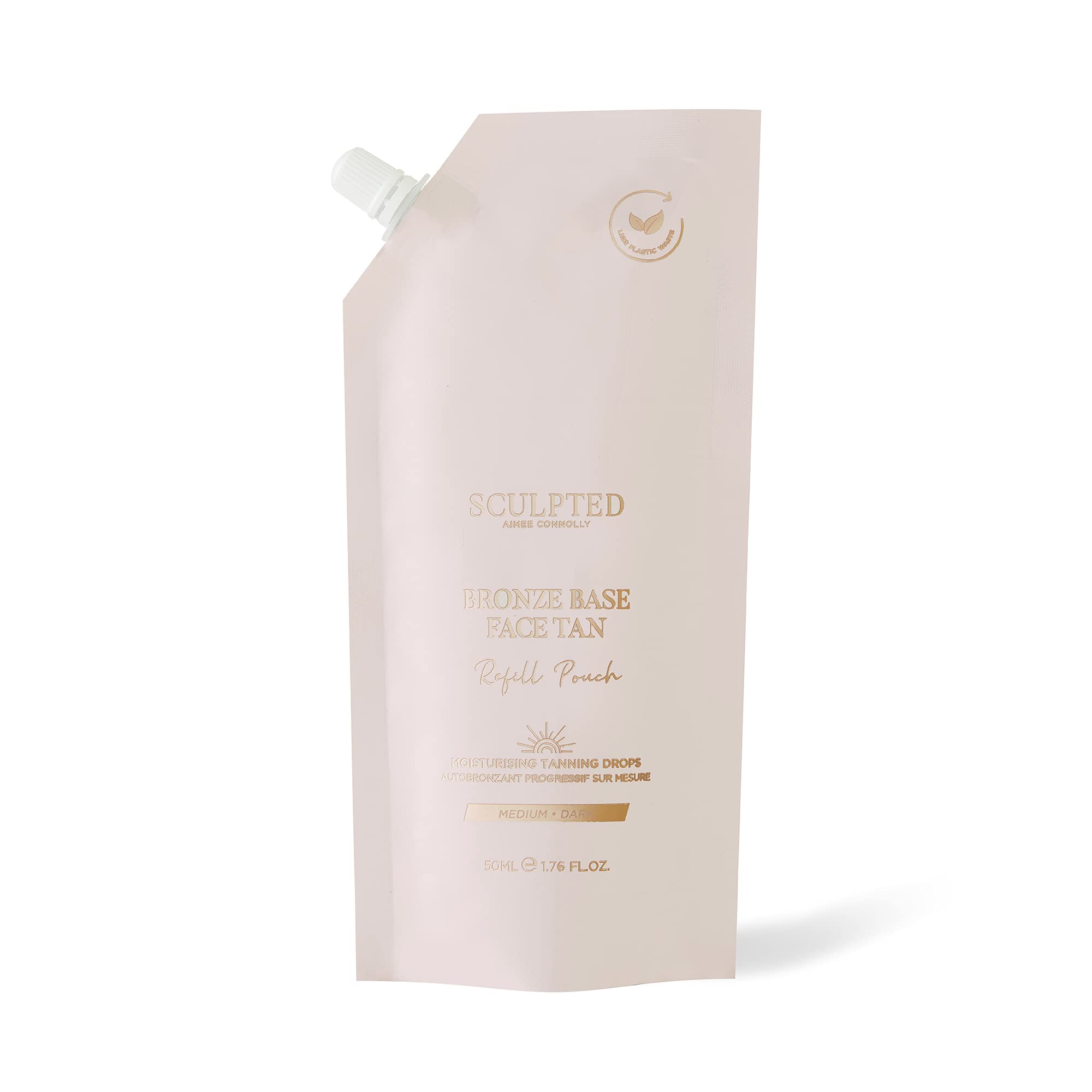 Refill Pouch for the Bronze Base Self Tan Drops from Sculpted by Aimee Connolly – 50ml Fast-Acting, No Smell Face Tan with Vitamin E (Medium Dark)