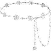 WELROG Metal Waist Chain Belt for Women - Pearls Gold Silver Chain Belts for Dresses Jeans