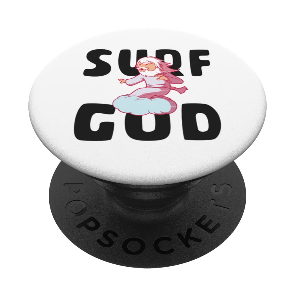 Surf God Cute Surf Aesthetic God Surfing Jesus Surfing PopSockets Swappable PopGrip