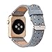 MeShow 45mm 44mm 42mm Handmade Vintage Calf Genuine Leather Strap Wrist Band with Secure Metal Clasp Buckle Compatible for Apple Watch Series 7/SE/6/5/4/3/2/1(Not for iWatch 41mm/40mm/38mm)