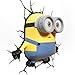 3D Light FX Despicable Me Minions Bob 3D Deco LED Wall Light