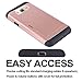 Galaxy J3 Case, CaseTop [Easy 2 Card Access] Sliding Back Door Card Holder Wallet Case - Hybrid TPU PC Cover - For Samsung Galaxy J3 / Express Prime / Amp Prime, Rose Gold