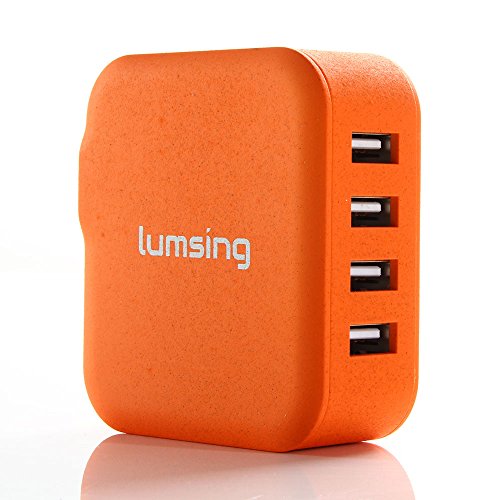 LumsingÂ® Portable 4-Port USB Wall Charger Travel AC Adapter 21W 4.2A Rapid Charging for Most USB-charged Devices