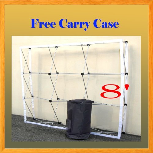 DSM â„¢ 8' Pop-up Tension Fabric Trade Show Display Booth Frame Stand Pop up Free Case