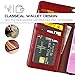 Arae Case for Samsung Galaxy PU Leather Wallet Case Cover (S10-6.1 inch, Wine Red)