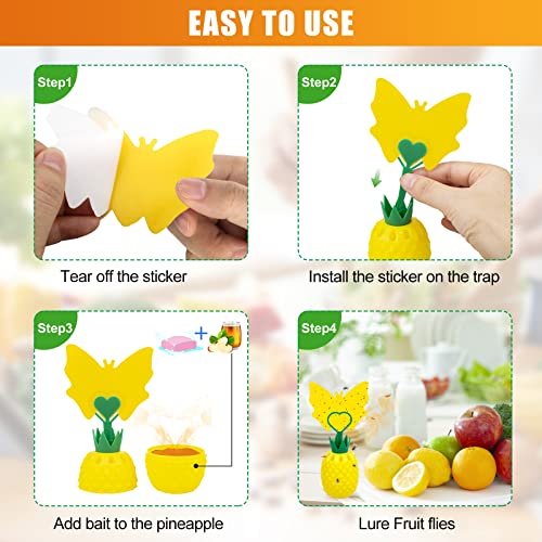 Heyouou Fruit Fly Traps with Sticky Pads, Fruit Flies Gnat Killer for