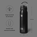 BOTTLE BOTTLE Insulated Stainless Steel Water Bottle 700ml Bike with Straw Black view 5