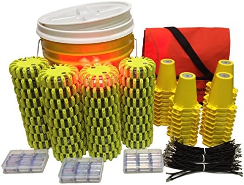 36-Position Cone Adapter Kit with 36-Pack Bucket of PowerFlare Lights