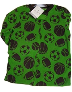 Blanket Sleeper Onesie Green Sports Theme 4T