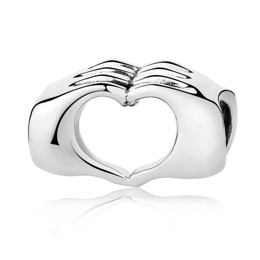 Love in Your Hand Charm 925 Sterling Silver Heart Charm Faith Charm Friendship Charm for Pandora Charm Bracelet