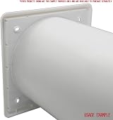 Kair White 150mm Louvred Wall Vent Grille with Rear Spigot 6in Front Cover view 5
