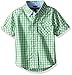 Nautica Baby Baxter Short Sleeve Yarn Dyed Poplin Woven Shirt, Go Green, 24 Months