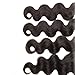UNice Hair Malaysian Body Wave Hair 3 Bundles with Free Part 4x4 Lace Closure, 100% Unprocessed Virgin Human Hair Weave Extensions Natural Color（14 16 18+12 Closure）