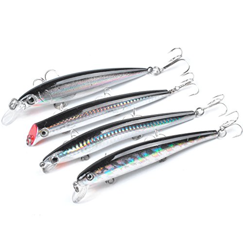 Dr.fish assorted 4 fishing lure lot popper plugs jerkba…