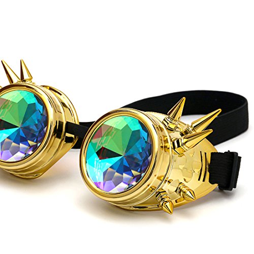 Careonline Vintage STEAMPUNK GOGGLES&Glasses Bling Lens Rustic Goth COSPLAY PARTY Rivets