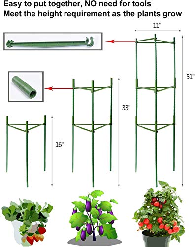 Plant Support, Sturdy Plant Support Poles, Tomato Plant Cage, Climbing Vegtables, Flowers, Fruit Grow Cage (Three Groups)