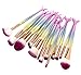ITITI 15pcs Mermaid Makeup Brush Set Synthetic Kabuki Foundation Blending Blush Eyeliner Face Powder Brush Makeup Brush Kit Beauty Cosmetic Tools (3)